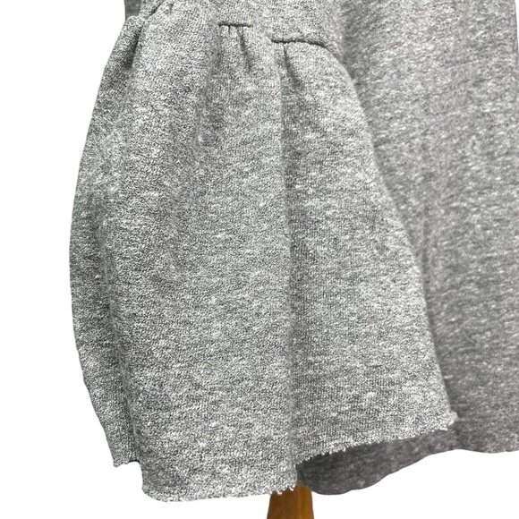 Current/Elliott The Ruffle Sleeve Sweatshirt in Heather Grey Size 2; US Medium - Picture 9 of 16